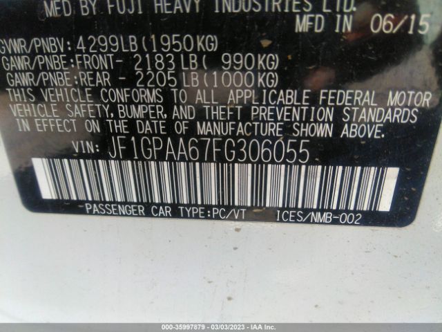 JF1GPAA67FG306055 Subaru Impreza Wagon 2.0i