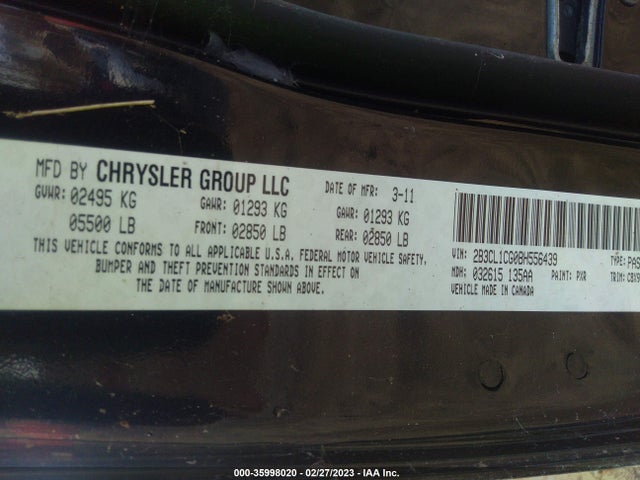 Dodge Charger Police 2011 2B3CL1CG0BH556439 Image 9