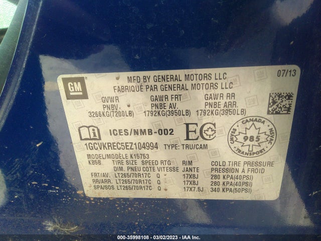Chevrolet Silverado 1500 Lt 2014 1GCVKREC5EZ104994 Image 9