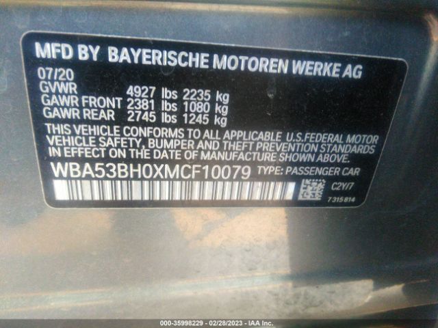 WBA53BH0XMCF10079 BMW 5 Series 530i