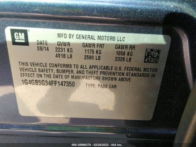 1G4GB5G34FF147350 Buick Lacrosse Leather