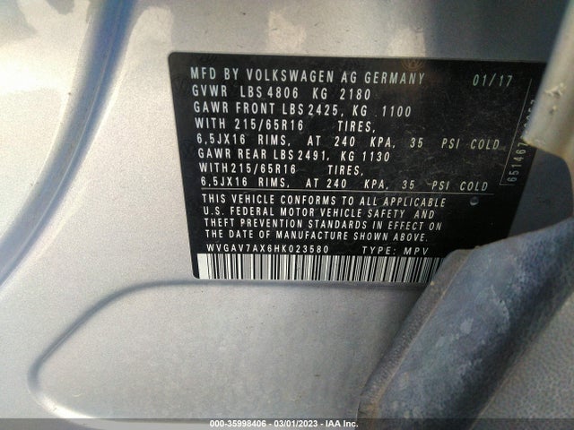 WVGAV7AX6HK023580 Volkswagen TIGUAN