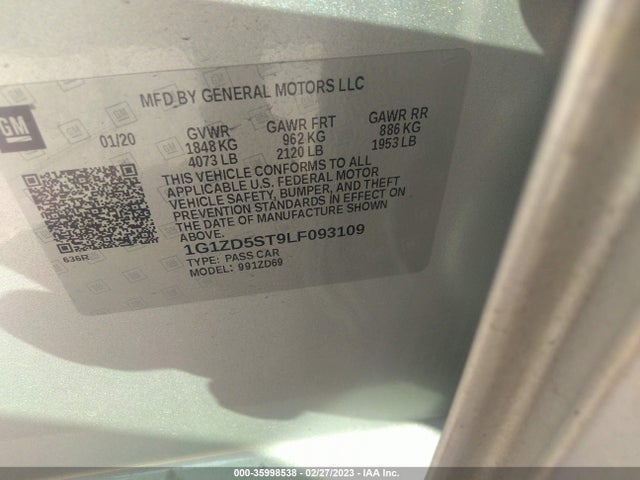 Chevrolet MALIBU LT 2020 1G1ZD5ST9LF093109 Image 9