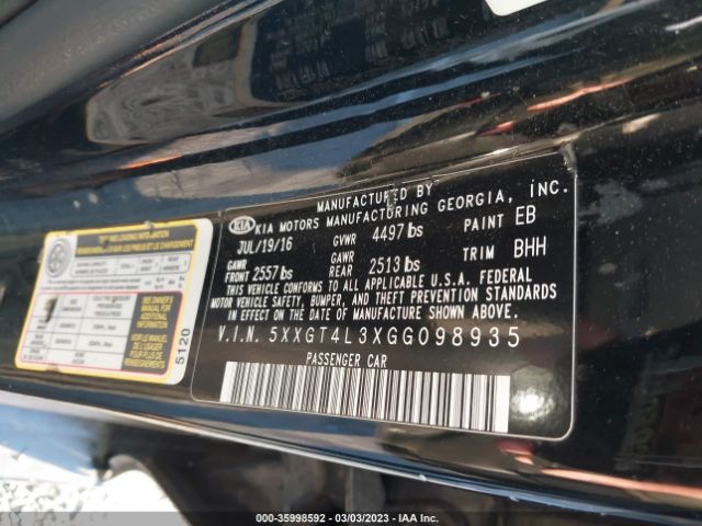 5XXGT4L3XGG098935 KIA Optima Lx