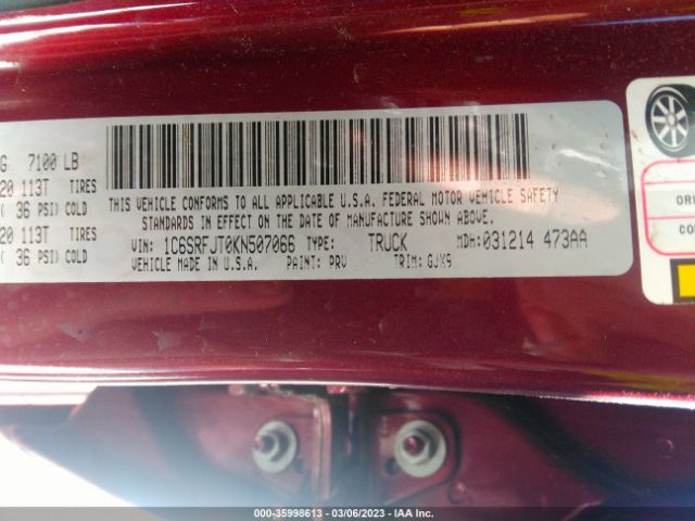 2019 RAM 1500 1C6SRFJT0KN507066 Photo 8