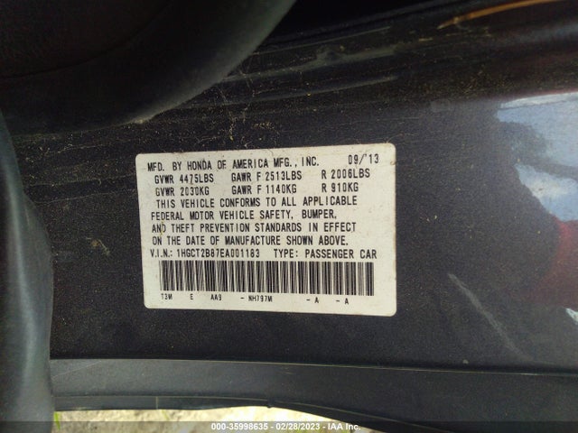 Honda Accord Coupe Ex-l 2014 1HGCT2B87EA001183 Image 9