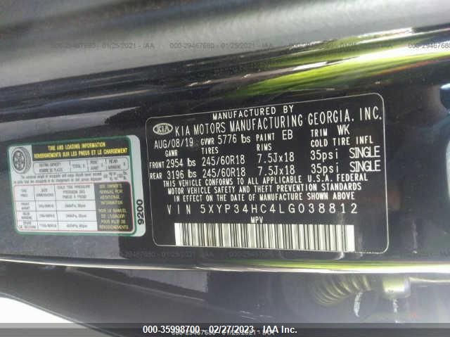 5XYP34HC4LG038812 KIA Telluride Ex