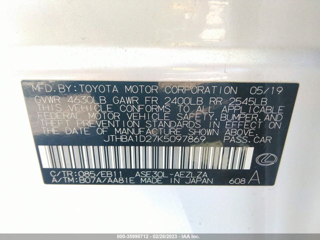 JTHBA1D27K5097869 Lexus Is Is 300