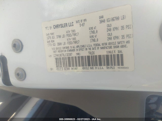 Dodge Ram 1500 St 2008 1D7HA18K78J132387 Image 10
