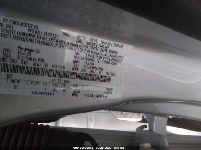 1FADP3K20EL406627 Ford FOCUS SE