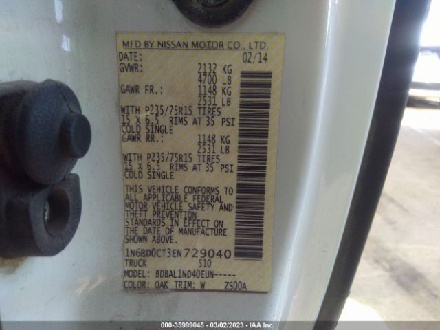 1N6BD0CT3EN729040 Nissan Frontier S/sv