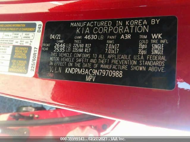 KNDPM3AC9N7970988 KIA gdi theta-ii