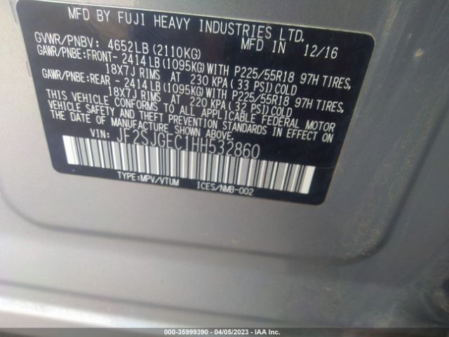 JF2SJGEC1HH532860 Subaru Forester Premium