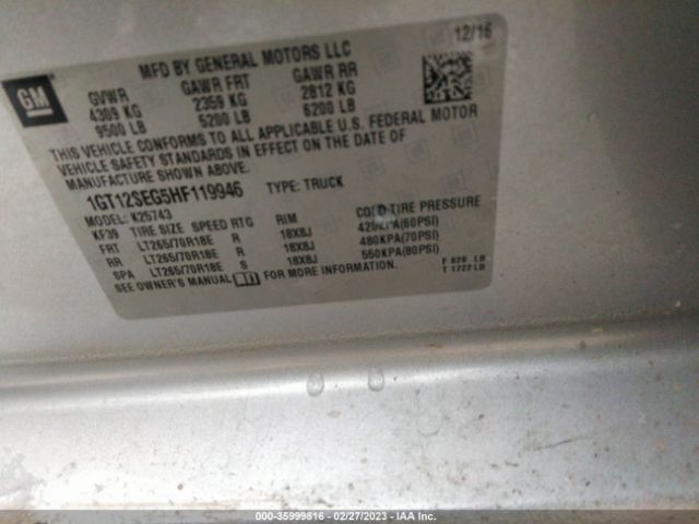 1GT12SEG5HF119946 GMC Sierra 2500hd Sle