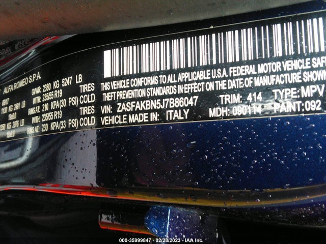 ZASFAKBN5J7B86047 Alfa Romeo STELVIO TI