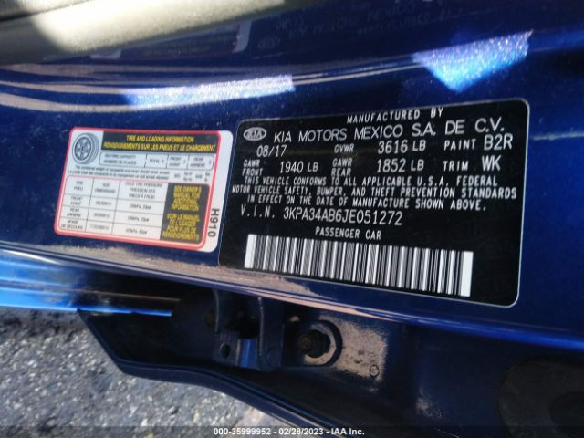 3KPA34AB6JE051272 KIA RIO EX
