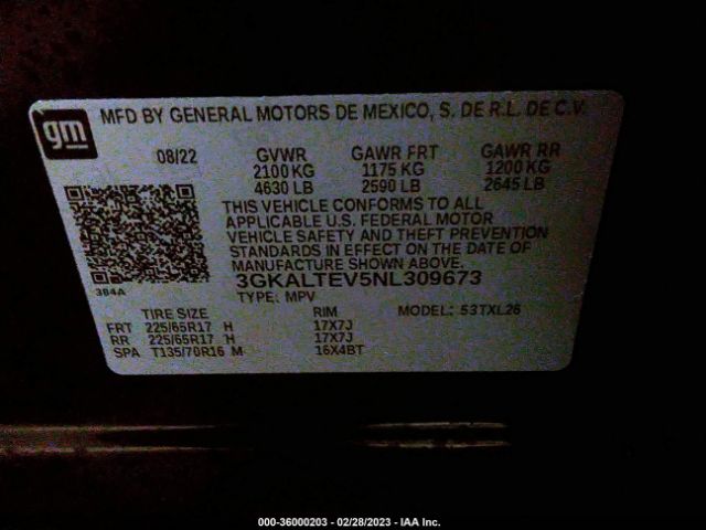 3GKALTEV5NL309673 GMC Terrain Sle