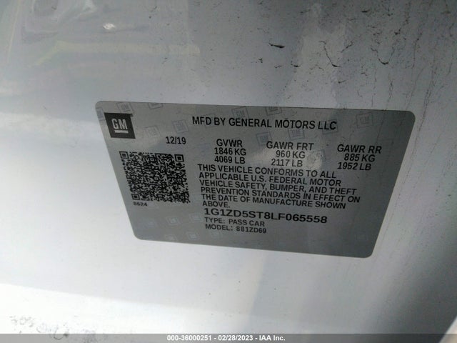 Chevrolet MALIBU LT 2020 1G1ZD5ST8LF065558 Image 9