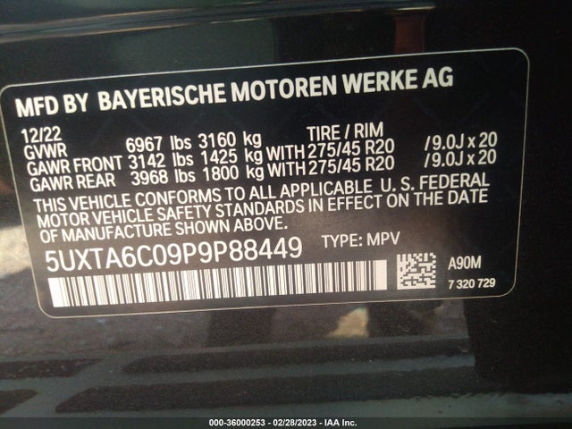 BMW X5 Xdrive45e 2023 5UXTA6C09P9P88449 Image 9