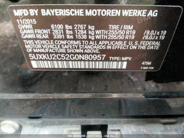 5UXKU2C52G0N80957 BMW X6 Xdrive35i