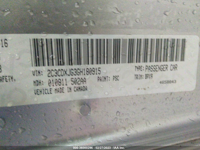 Dodge Charger Sxt 2016 2C3CDXJG3GH180915 Image 9