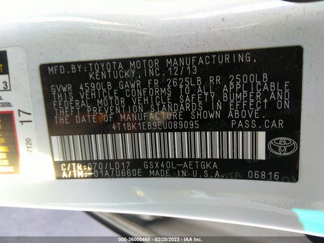 2014 Toyota Avalon, VIN: 4T1BK1EB9EU089095