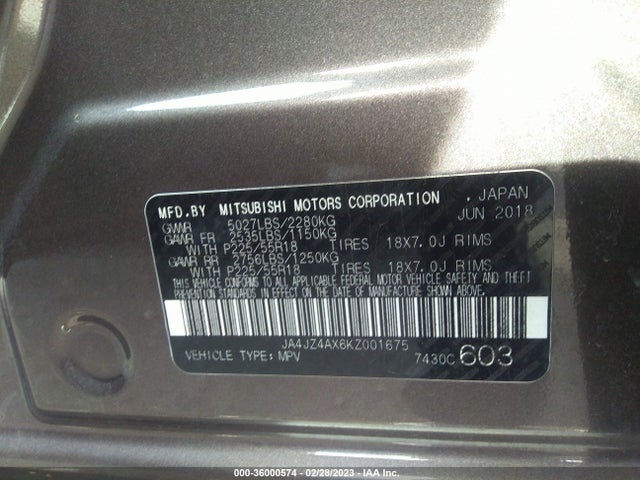 JA4JZ4AX6KZ001675 Mitsubishi OUTLANDER GT