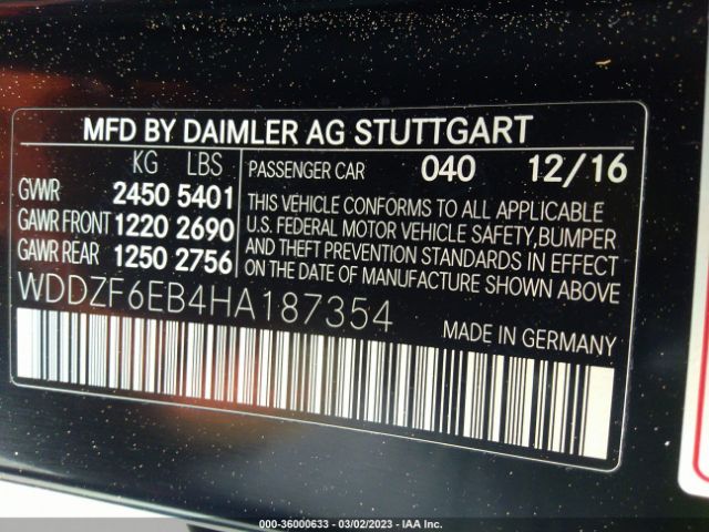 WDDZF6EB4HA187354 Mercedes-Benz E-class Amg E 43