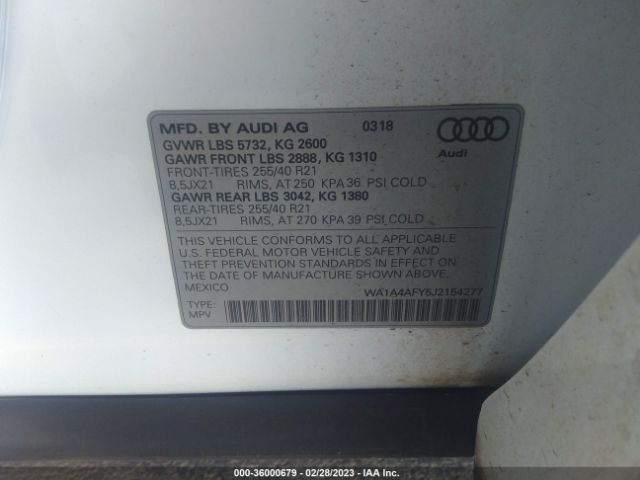 WA1A4AFY5J2154277 Audi Sq5 3.0t Premium Plus