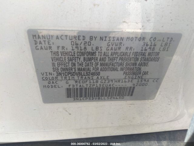 3N1CP5DV8LL524650 Nissan KICKS SR
