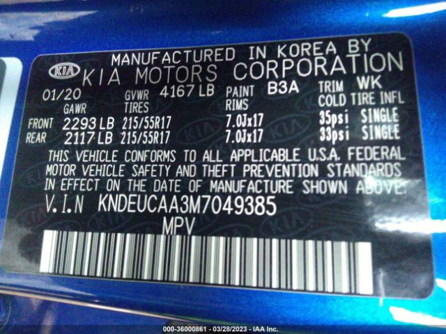 KNDEUCAA3M7049385 KIA SELTOS S