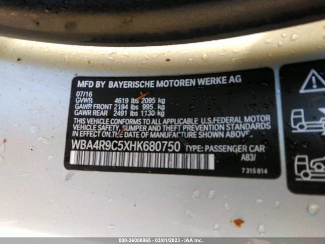 2017 BMW 4 Series, VIN: WBA4R9C5XHK680750