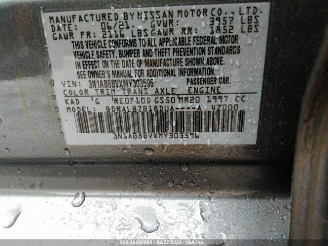 3N1AB8BVXMY303596 Nissan SENTRA S