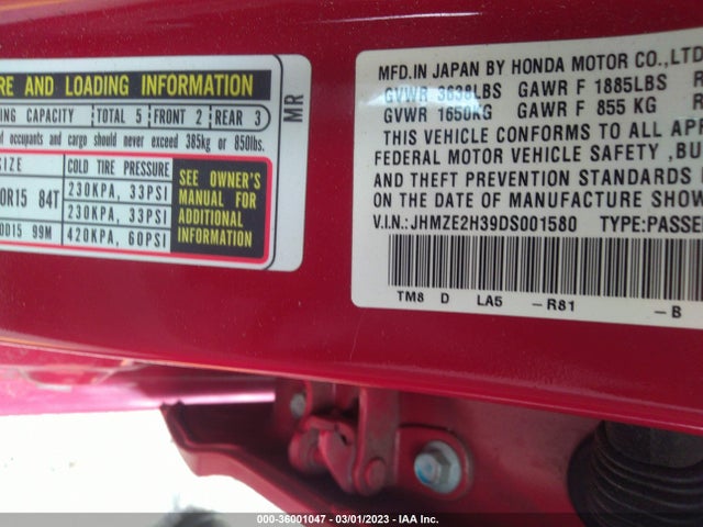 Honda Insight 2013 JHMZE2H39DS001580 Image 9