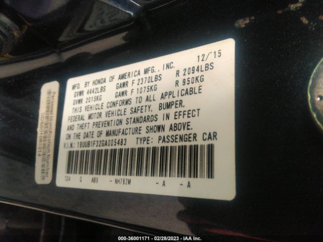 19UUB1F32GA005483 Acura TLX