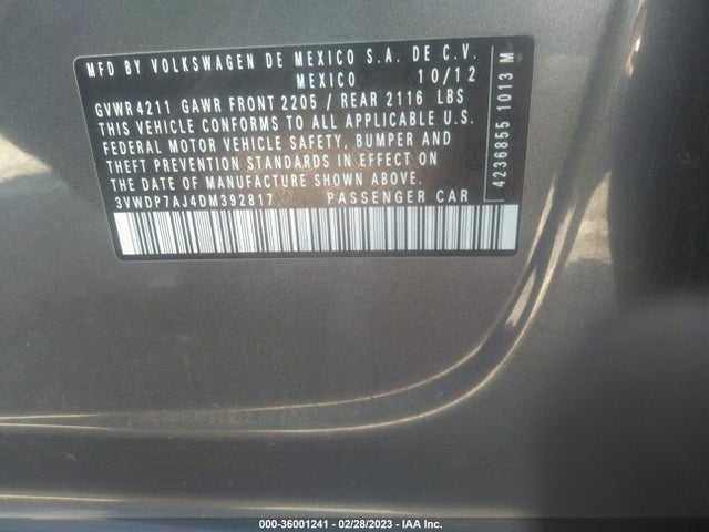 3VWDP7AJ4DM392817 Volkswagen Jetta Sedan Se W/convenience/sunroof