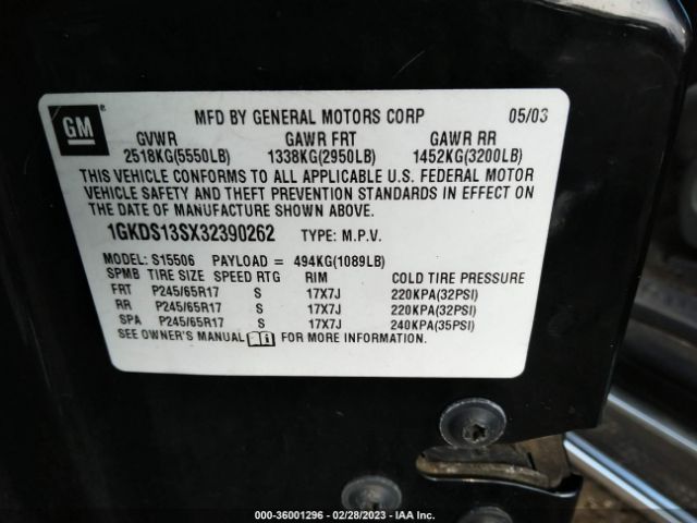 1GKDS13SX32390262 GMC Envoy Sle