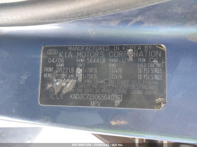 KNDJC733065640361 KIA Sorento Lx/ex