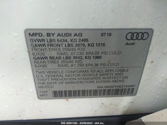 WA1BNAFYXK2134397 Audi Q5 Premium Plus