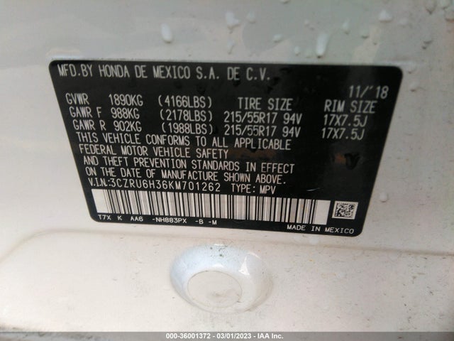 Honda HR-V LX 2019 3CZRU6H36KM701262 Image 10