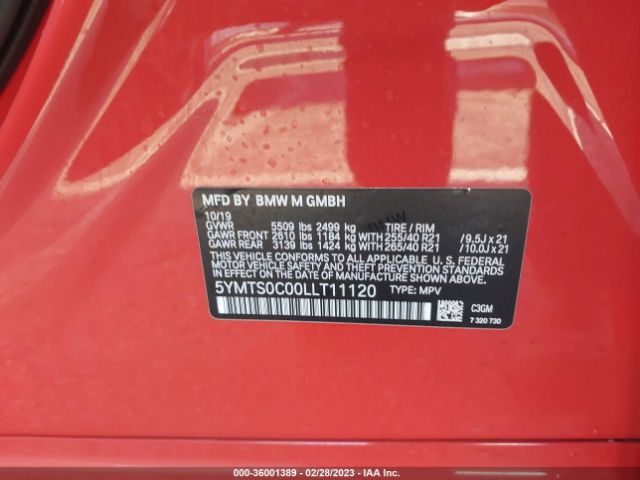 5YMTS0C00LLT11120 BMW X3 M