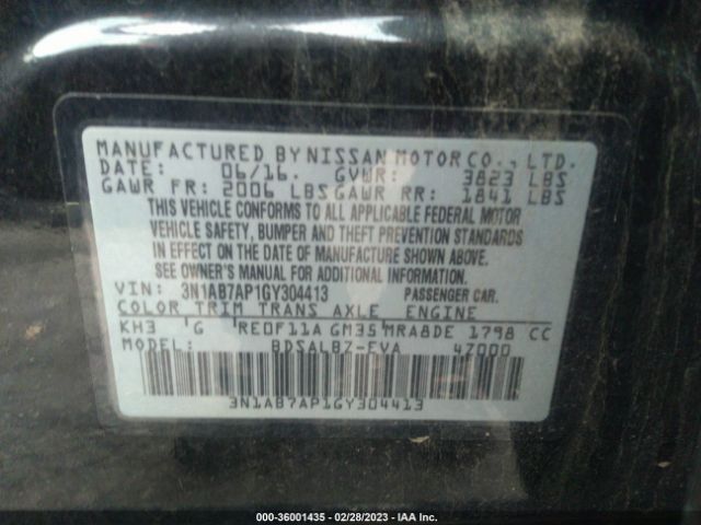 3N1AB7AP1GY304413 Nissan SENTRA S
