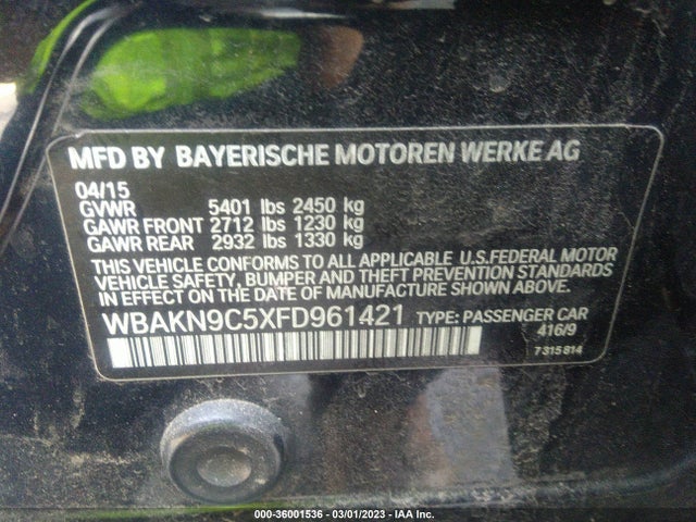 2015 BMW 5 Series, VIN: WBAKN9C5XFD961421