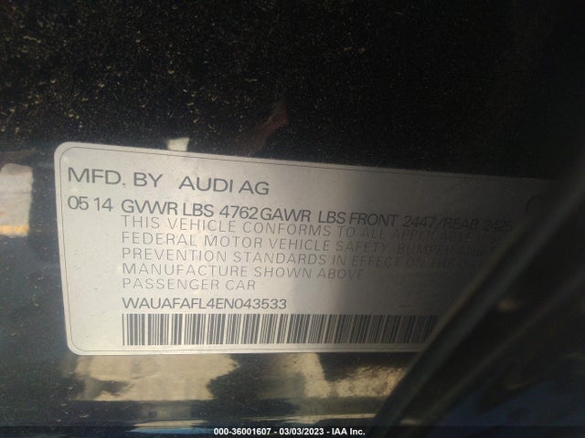 Audi A4 PREMIUM 2014 WAUAFAFL4EN043533 Image 9