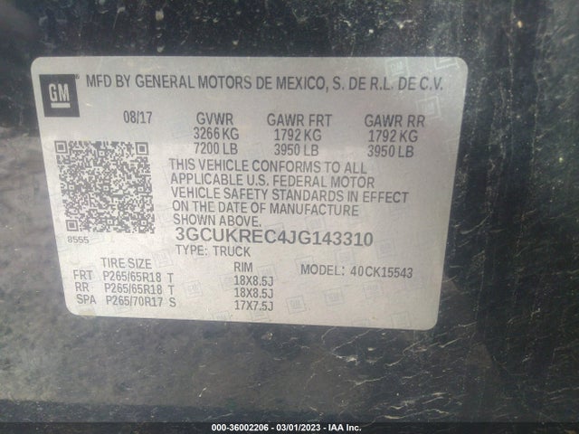 Chevrolet Silverado 1500 Lt 2018 3GCUKREC4JG143310 Image 10
