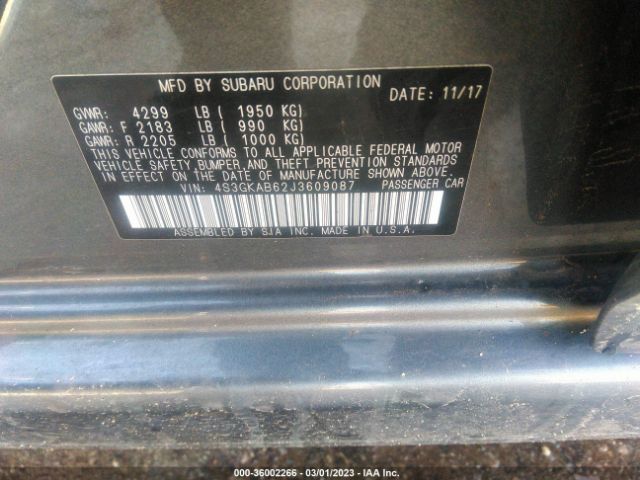 4S3GKAB62J3609087 Subaru Impreza Premium