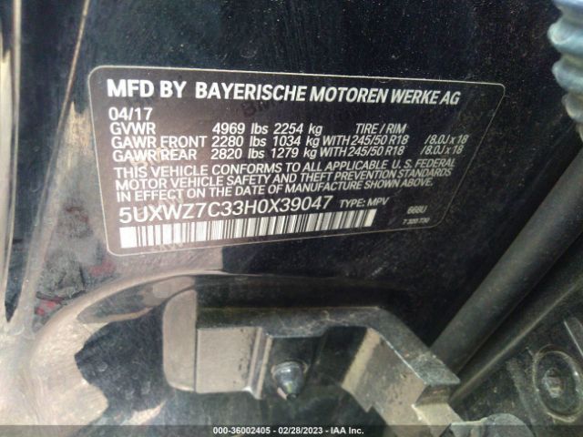 5UXWZ7C33H0X39047 BMW X3 Sdrive28i