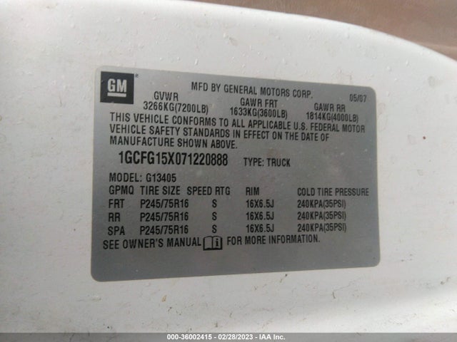 Chevrolet EXPRESS CARGO VAN 2007 1GCFG15X071220888 Image 11