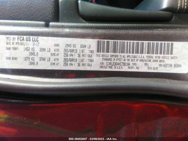 1C4RJEBG4HC798184 Jeep Grand Cherokee Limited