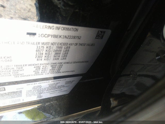 Chevrolet Silverado 1500 Ltd Custom 2022 1GCPYBEK1NZ228752 Image 9